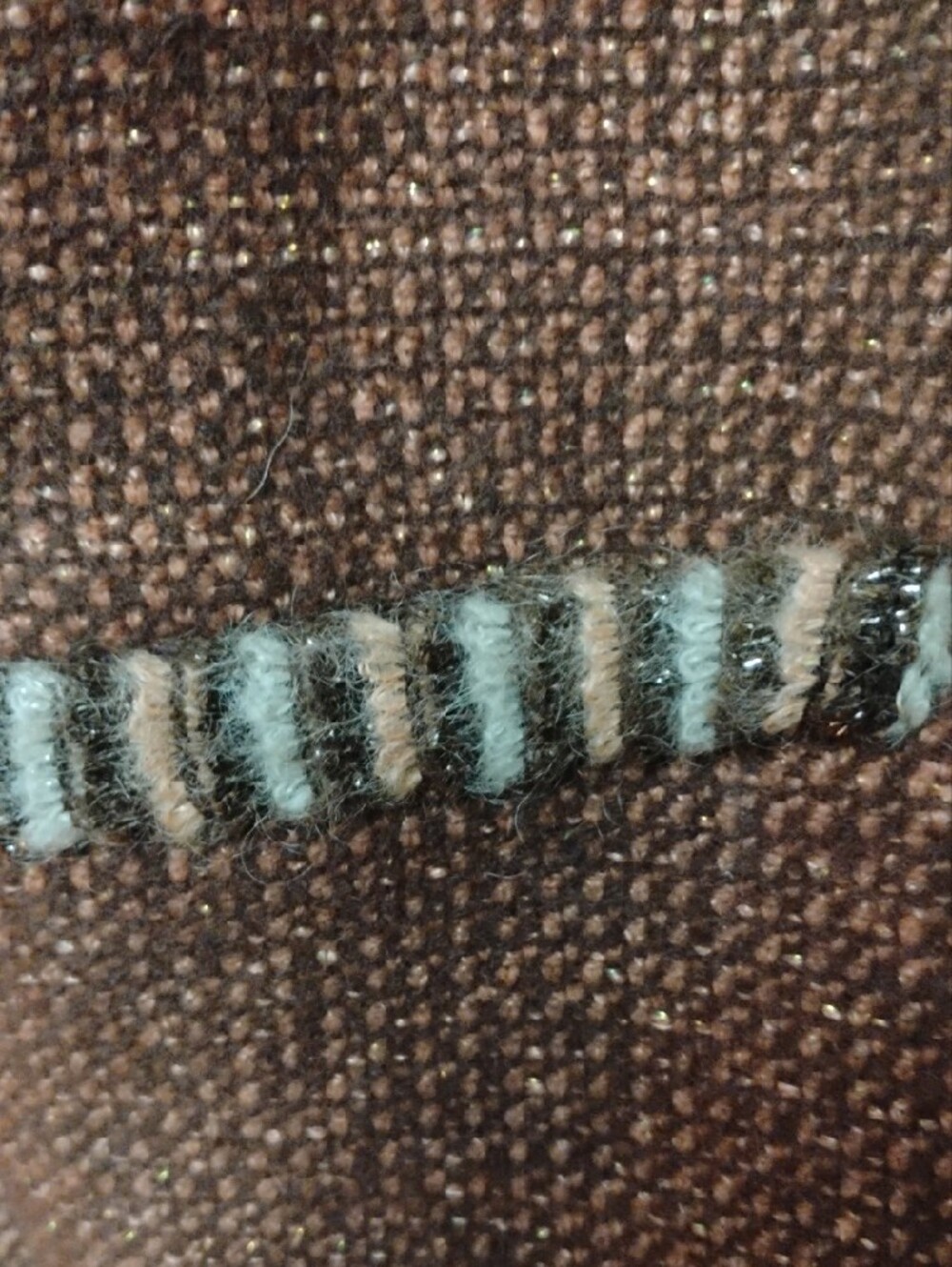 Missoni Brown Tweed Knit Cardigan with Multicolor Trim - Picture 4 of 8